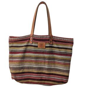 Will Leather Goods Reversible Textile Shoulder Tote Bag Boho Granola Core Oregon
